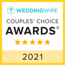 Yellow Award Logo for "WeddingWire - Couple's Choice Awards - 2021"